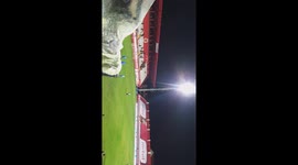 fans satisfied the players of their club with small fireworks.