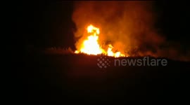 Fire erupts in Morava, Korce, Albania
