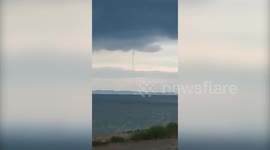 Waterspout terrified villages after forming along coastline near their homes