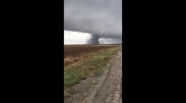 Watch incredible footage of a large tornado crossing the plains of the Ukraine