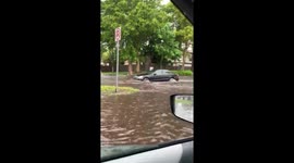Cars shockingly drive through flash flood in South Florida