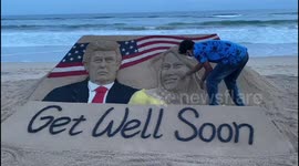 Indian sand artist wishes Donald and Melania Trump a speedy recovery from COVID-19