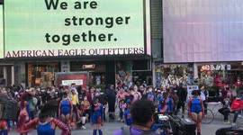 WIDE AWAKES EVENT IN TIMES SQUARE IN NEW YORK CITY. Saturday, October 3, 2020