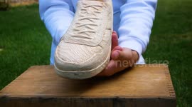 Wood you believe this? Ukrainian YouTuber carves sneaker from wood