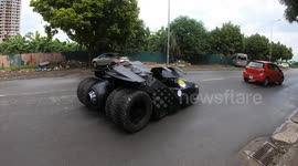 Batmobile car manufactured by student was discovered while moving on the streets of Vietnam