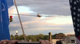 Marine One Landing at Walter Reed National Military Medical Center to Pickup President Trump