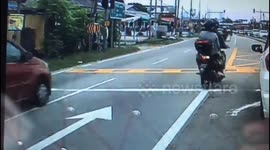 Shocking CCTV footage of motorcyclist knock over in hit-and-run
