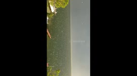 Crazy Hail Storm over lake