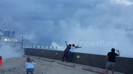 Cayman Islands locals revel in Hurricane Delta as region hit with hellacious waves