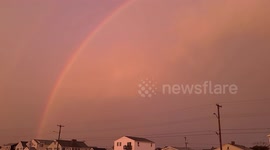 Crazy weather with rainbow