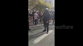 Newsflare Edit - Spain: Pro-Catalonia Independence Demonstrators Gather To Protest King’s Barcelona Visit 3