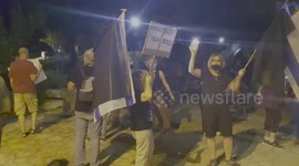 Black Flags citizens protest and demonstrate against suspected crimes of Prime Minister Netanyahu