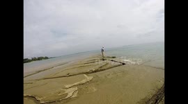 Hilarious man fall on the beach Thailand 2015,GoPro camera