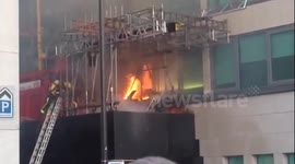 Fire next to Nobu restaurant in central London