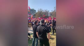 Armenian residents rally in Los Angeles, California