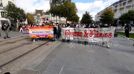 LGBT+ support protest takes place in Nantes opposed to the Manif Pour Tous
