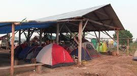 Camp for Quebracho Forest Firefighters and soldiers in San Ignacio, Santa Cruz de la Sierra, Bolivia