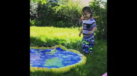 2 Yr Old Enjoying The Splash Pad An A Hot, Sunny Day But Ended Up In A Fail