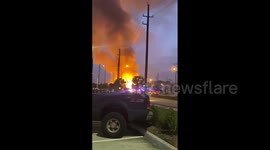 Apartment complex under construction is consumed by huge fire in Katy, Texas