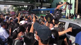 Protesters Climb On Police Cars In Bangkok, Thailand