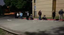 Voters Queue On Opening Day Of Early Voting In Dallas, Texas