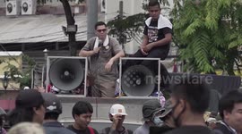 More than 100,000 of anti-government protesters gather at Democracy Monument in Bangkok, Thailand to call for the Prime Minister's resignation