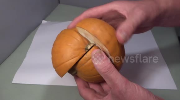 Rubik's Cube fanatic turns pumpkin into functioning puzzle for Halloween