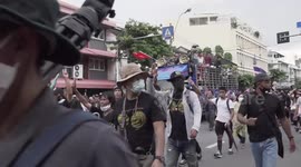 Anti-government protest at Democracy Monument in Bangkok, Thailand