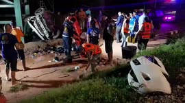 One killed and two injured after train hits car in Thailand