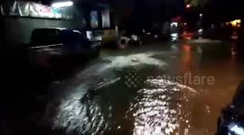 River overflows causing flooding in northern Thailand