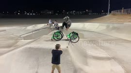 'Musical chairs!' Athlete transfers from one wheelchair to anther in impressive stunt