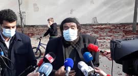 Imams speak to media outside French school in Conflans-Sainte-Honorine