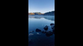 Calm fall morning at Lake Needwood, Maryland