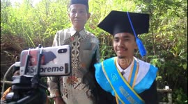 Search for internet signals to the top of the hill for online graduation