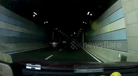 Two drivers have GTA-style high-speed road rage crash in a tunnel in China