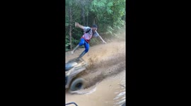 US man left in the mud by friend's ATV prank
