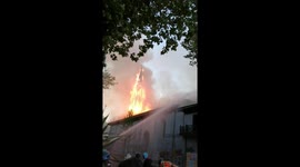 Church catches fire in protest in Chile's Santiago