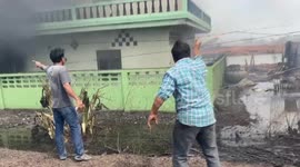 Apocalyptic aftermath of gas pipe explosion in Thailand that left three dead