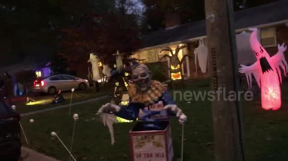 Spook-tacular Halloween decorations liven up a Maryland neighbourhood