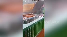 Ferry cashes into boats and coastal homes during Typhoon Molave in Philippines