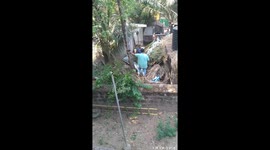 Big Indian man attacks small woman in Apora Goa India