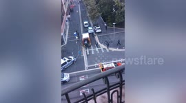 Ambulances arrive near site of knife attack in Nice, France