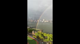 Full double rainbow over NYC
