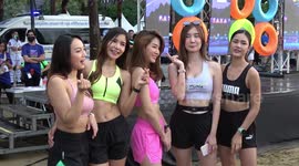 Thais take part in Halloween-themed bikini beach race