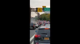 Car catches fire at Long Island expressway