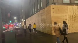Anticipating civil unrest, buildings in New York are boarded up ahead of Election Day