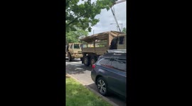 Armoured vehicles on Capitol Hill during lockdown