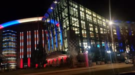 (Pepsi center) now called ball arena showing candidates support