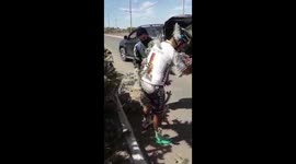 Cyclist taken to hospital after crashing into bed of cacti in Argentina