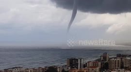 Huge waterspout spotted in Beirut, Lebanon